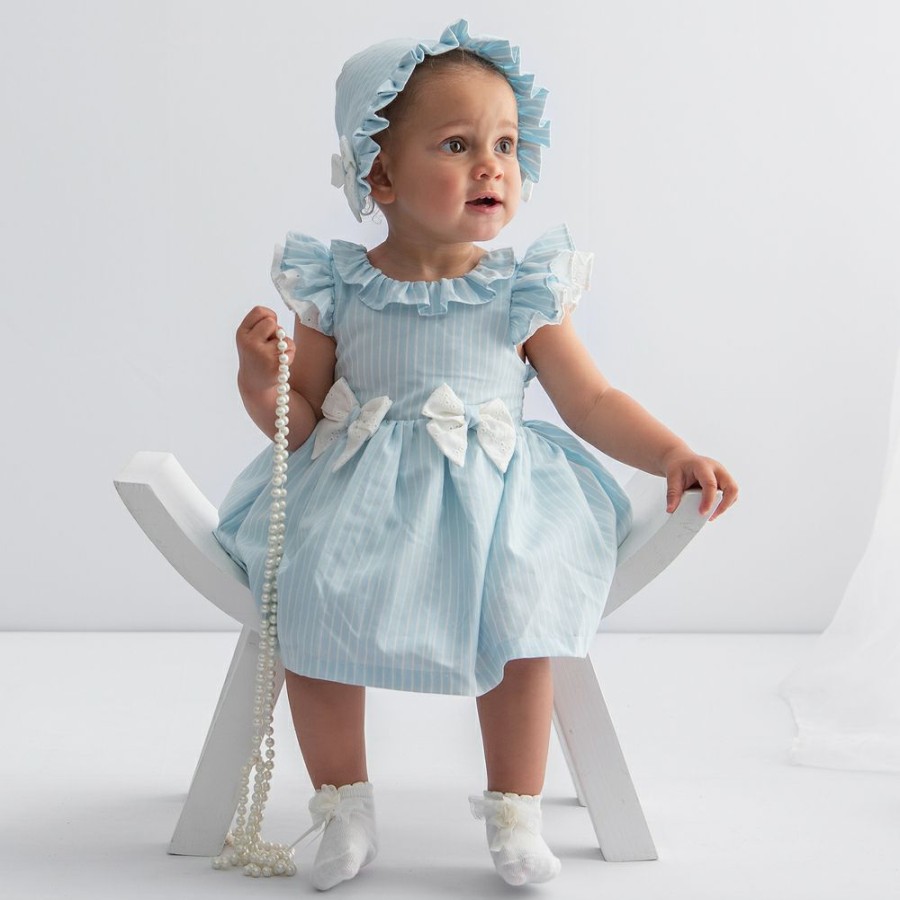 * Babysuits | Shop Blue Stripe Bows Dress Set