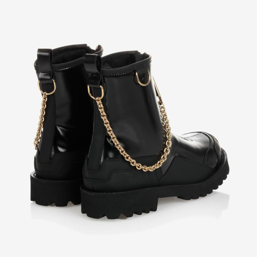 * Girl | Cheaper Teen Girls Black Leather Boots