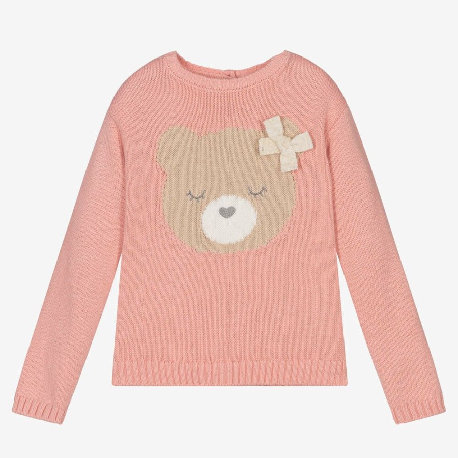 * Tops | Best Sale Girls Pink Wool Blend Sweater