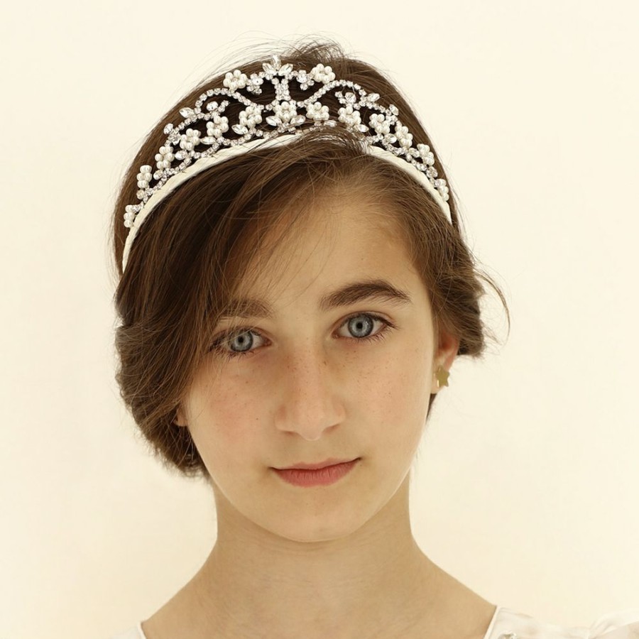 * Accessories | New Threads Girls Diamante Pearl Tiara