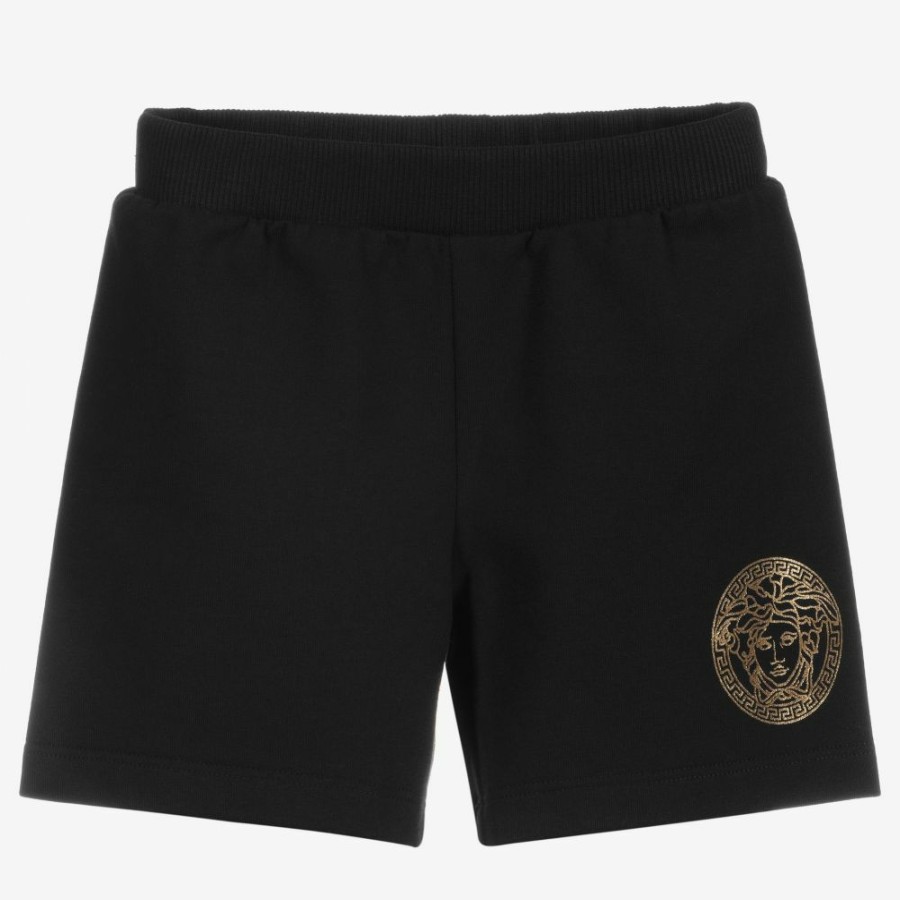 * Outfits | Best Sellers Boys Black Cotton Logo Shorts