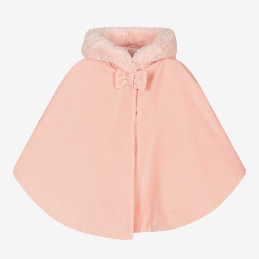 * Outfits | Shop Girls Pink Velvet Hooded Cape