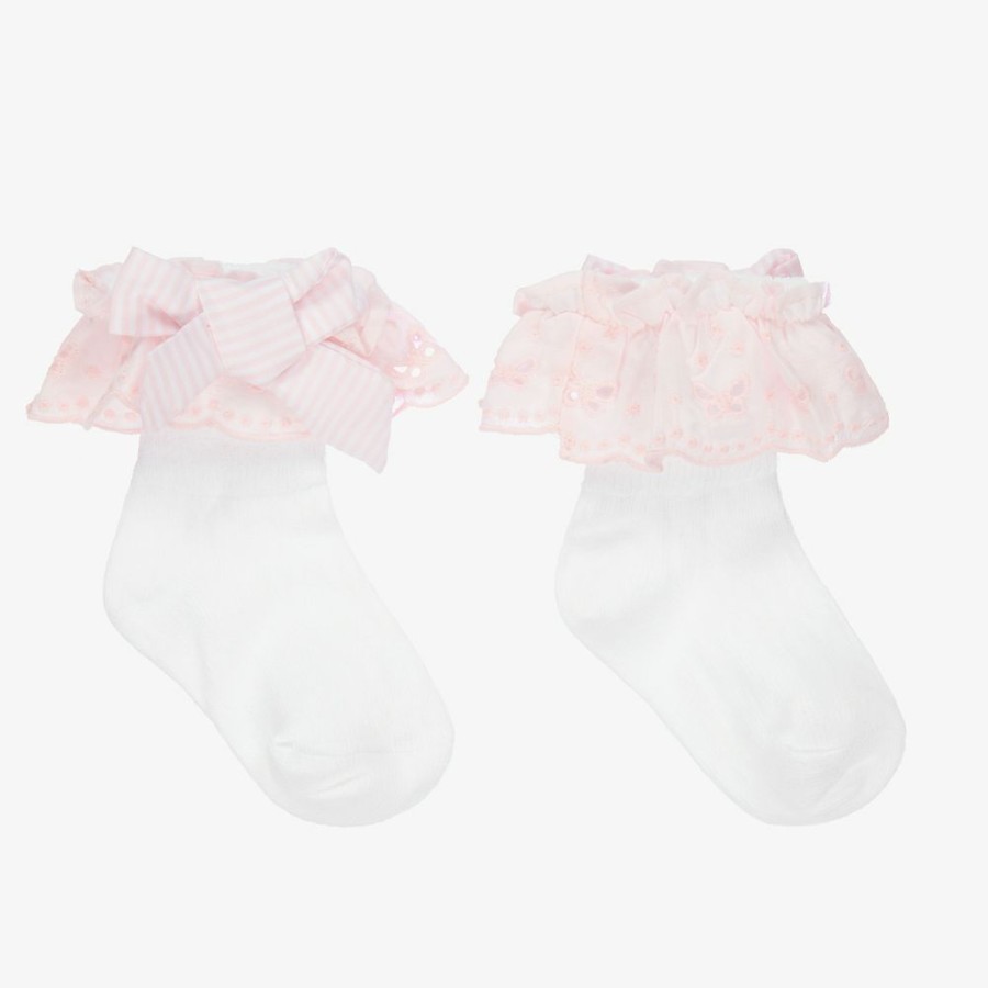 * Accessories | Best-Selling White Pink Bow Baby Socks