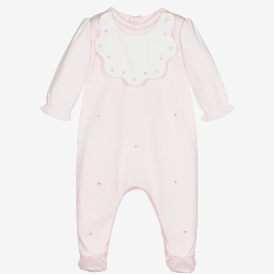 * Babysuits | Excellent Pink Cotton Babygrow With Bib