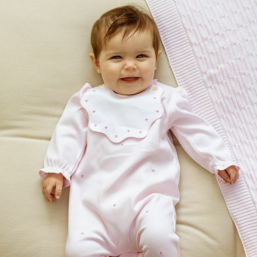 * Babysuits | Excellent Pink Cotton Babygrow With Bib