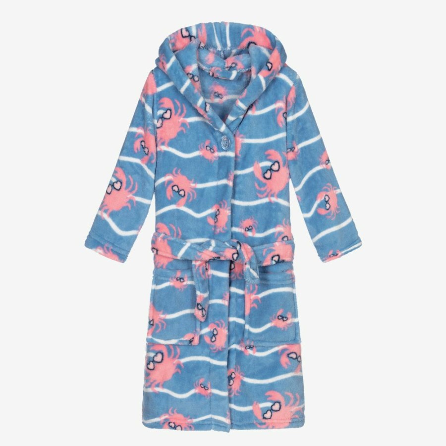 * Nightwear Underwear | Exclusive Girls Blue Crab Dressing Gown