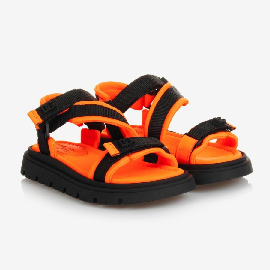 * Shoes | Promotion Orange Velcro Logo Sandals