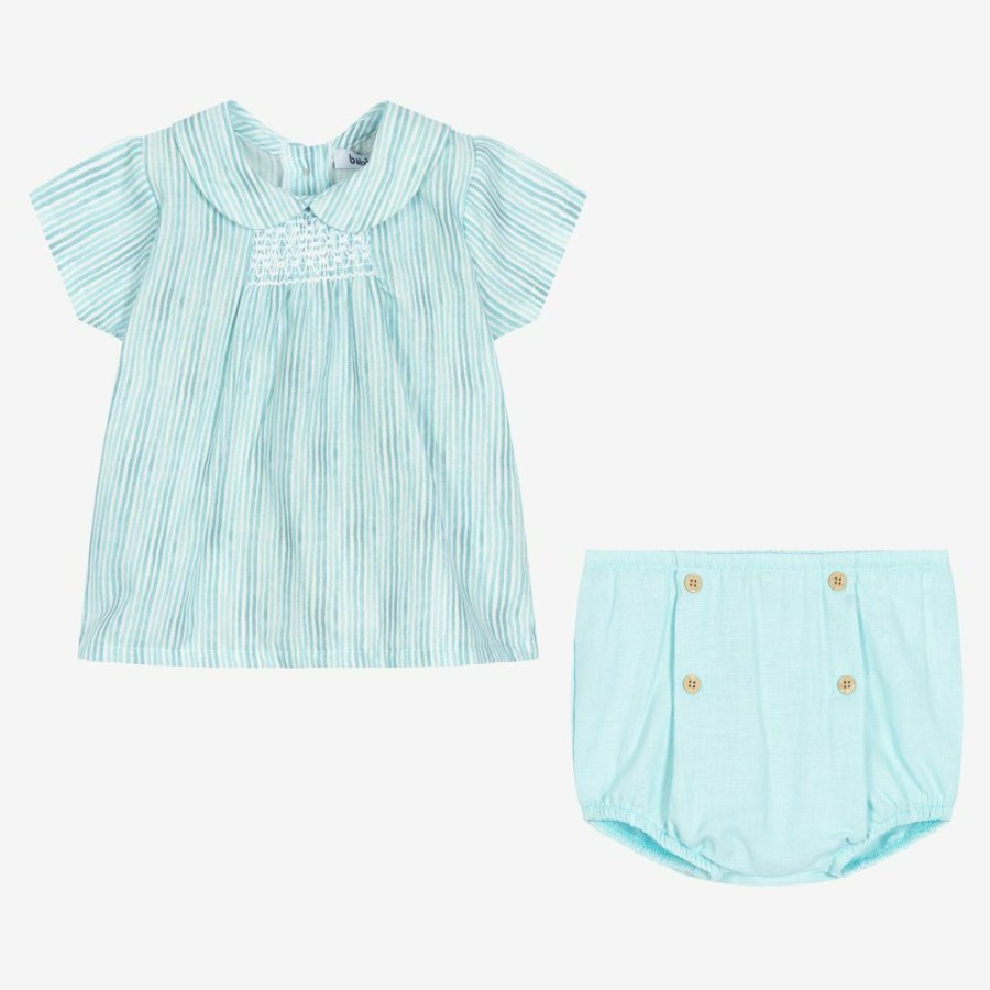 * Outfits | Sale Aqua Blue Smocked Shorts Set