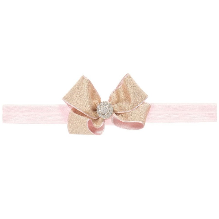 * Accessories | Lower Prices Gold Pink Ribbon Bow Headband