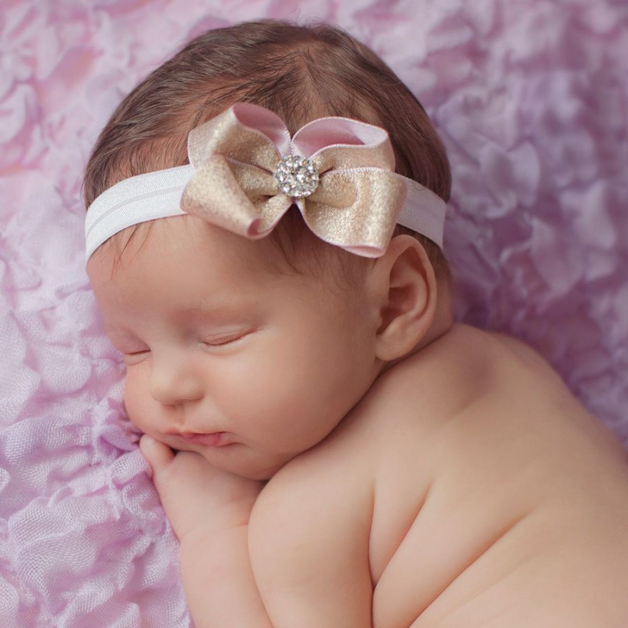 * Accessories | Lower Prices Gold Pink Ribbon Bow Headband