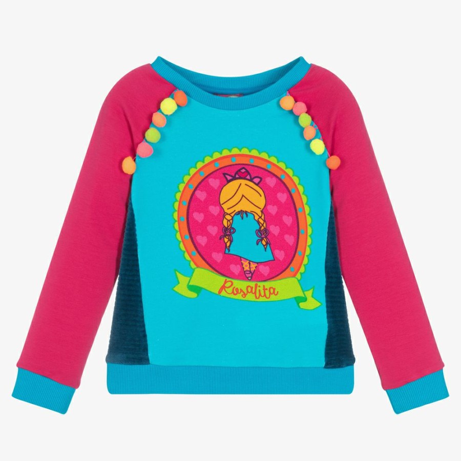 * Tops | Lower Prices Blue Pink Cotton Sweatshirt