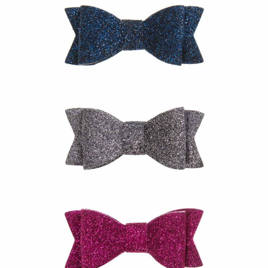 * Accessories | Cheaper Pack Of 3 Glitter Bows (6.5Cm)