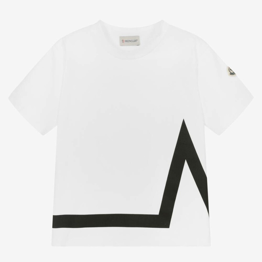 * Tops | Best Price Boys White Cotton Logo T-Shirt