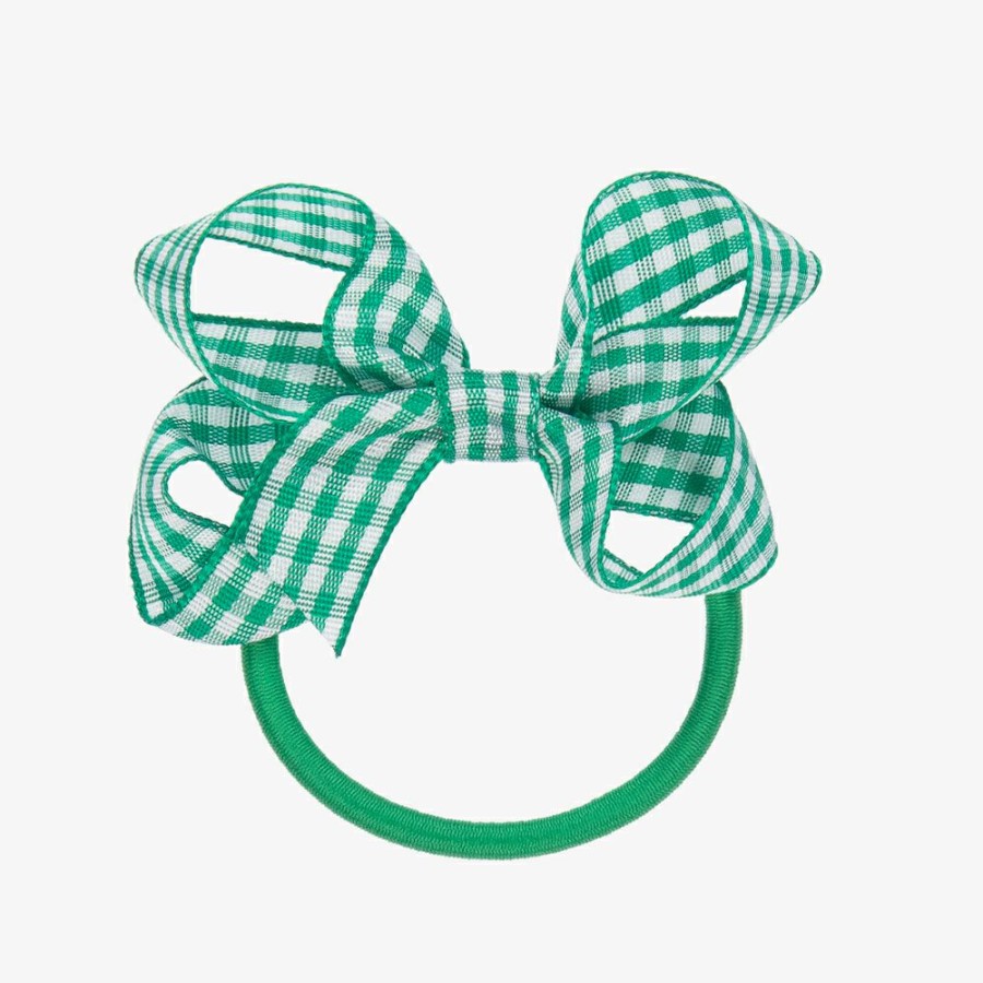 * Accessories | Quick Delivery Green Gingham Hair Elastic (7Cm)