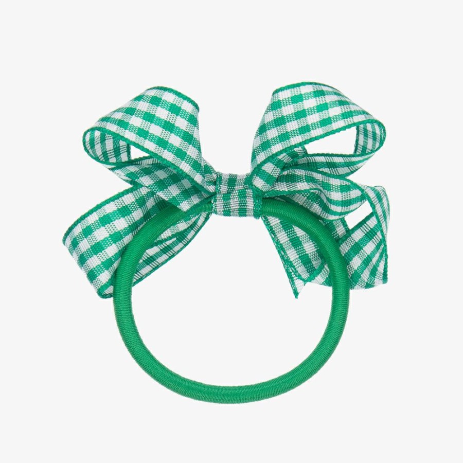 * Accessories | Quick Delivery Green Gingham Hair Elastic (7Cm)