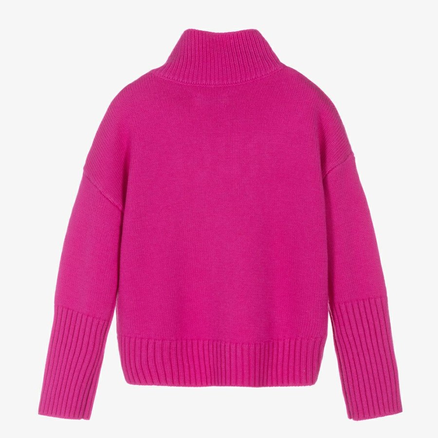 * Tops | Reliable Quality Girls Pink Roll Neck Sweater