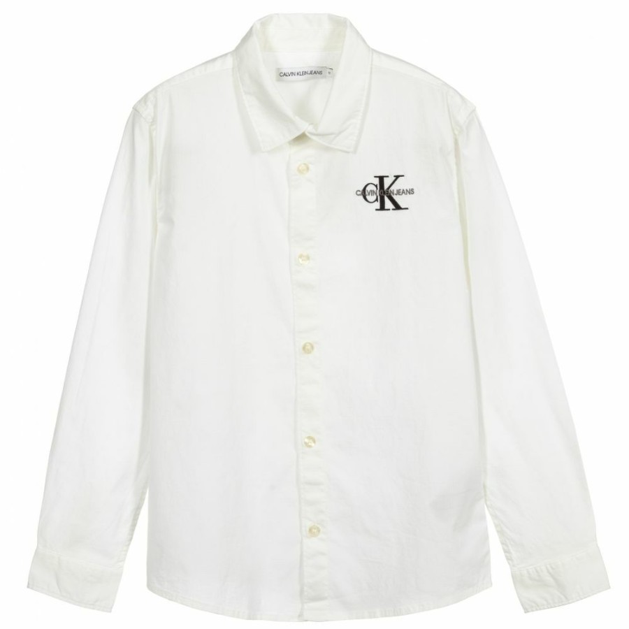 * Boy | Cut Price Teen Ivory Cotton Logo Shirt