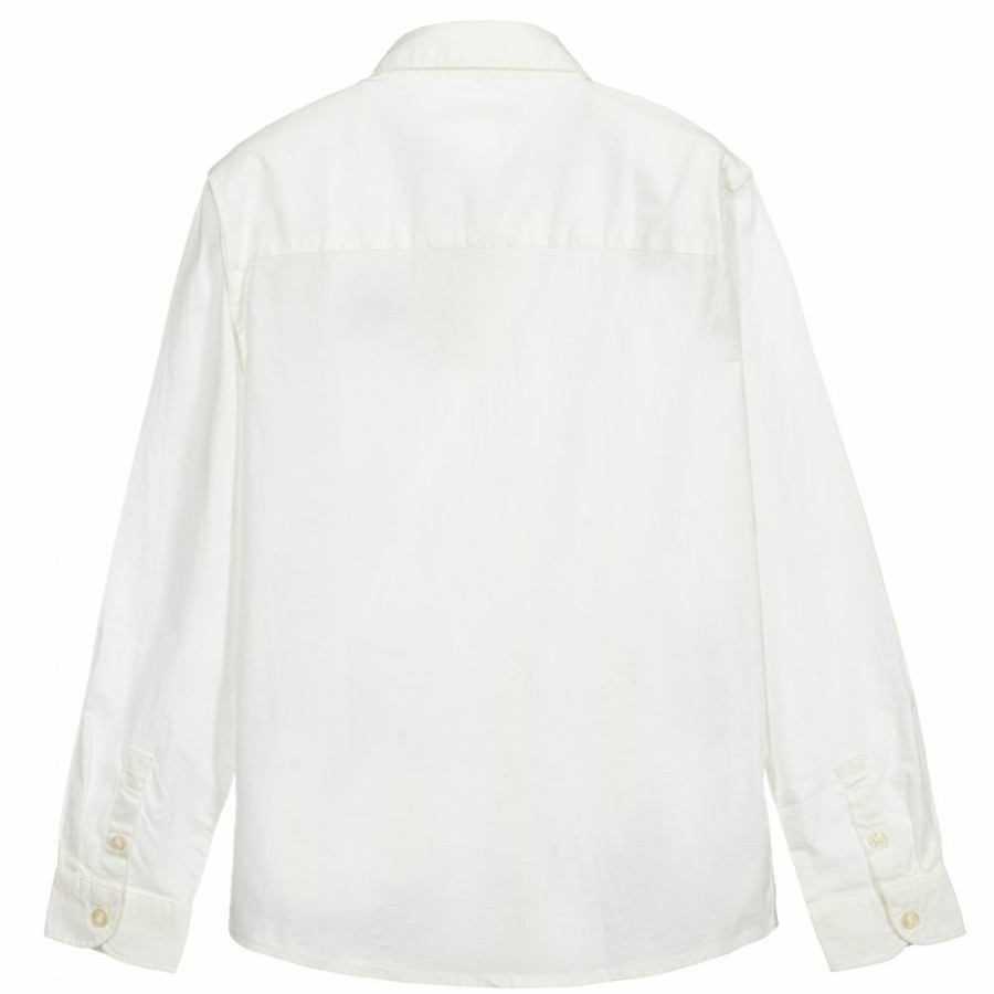 * Boy | Cut Price Teen Ivory Cotton Logo Shirt