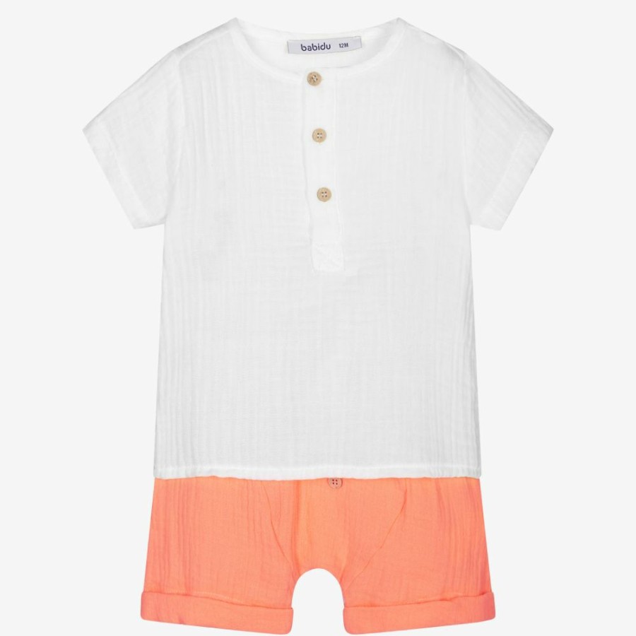 * Outfits | Best Choice Boys White Orange Shorts Set