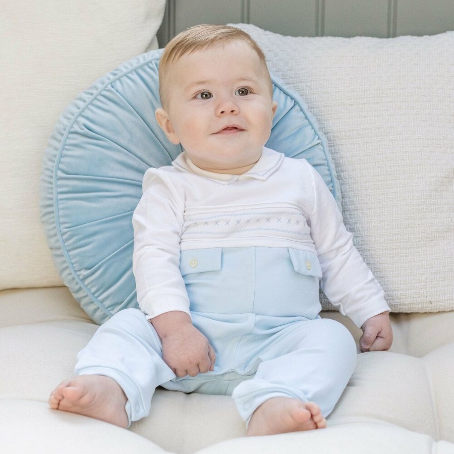 * Babysuits | Exclusive White Blue Baby Romper