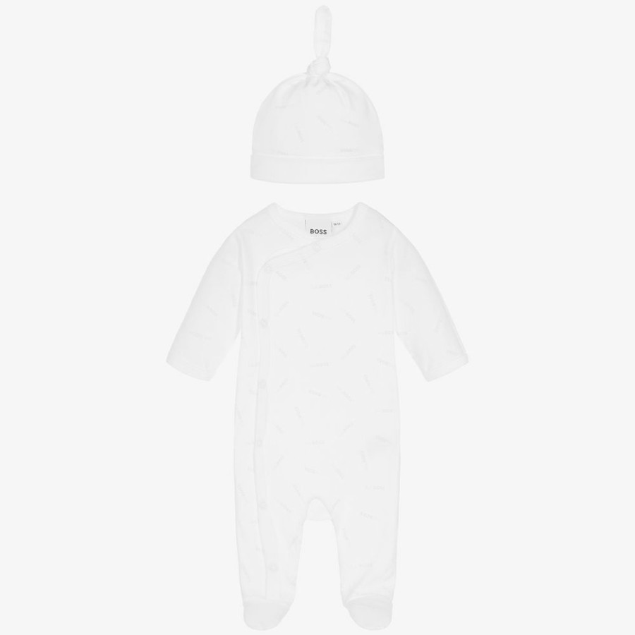 * Babysuits | Sale White Cotton Babygrow Hat Set