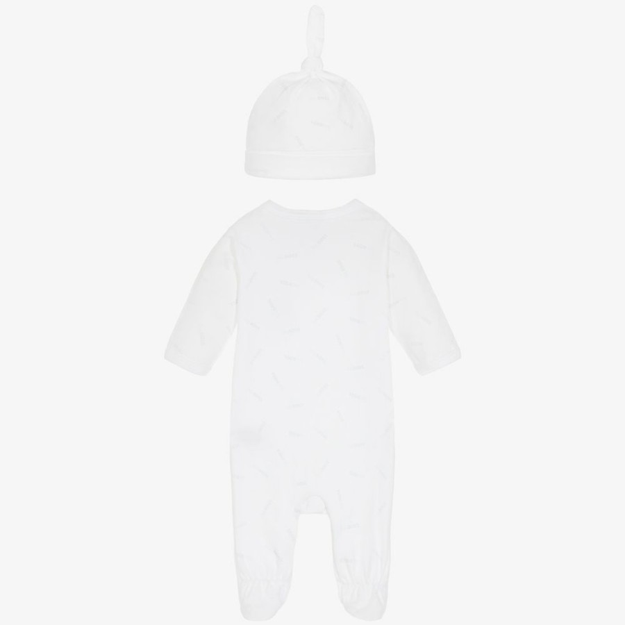 * Babysuits | Sale White Cotton Babygrow Hat Set