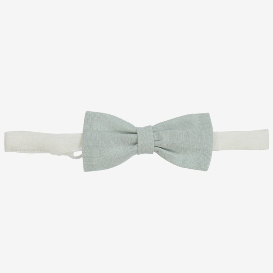 * Accessories | New Threads Green Linen Bow Tie (9Cm)