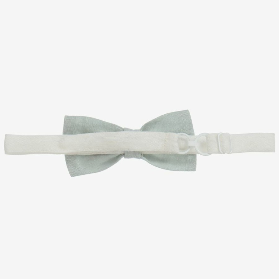 * Accessories | New Threads Green Linen Bow Tie (9Cm)