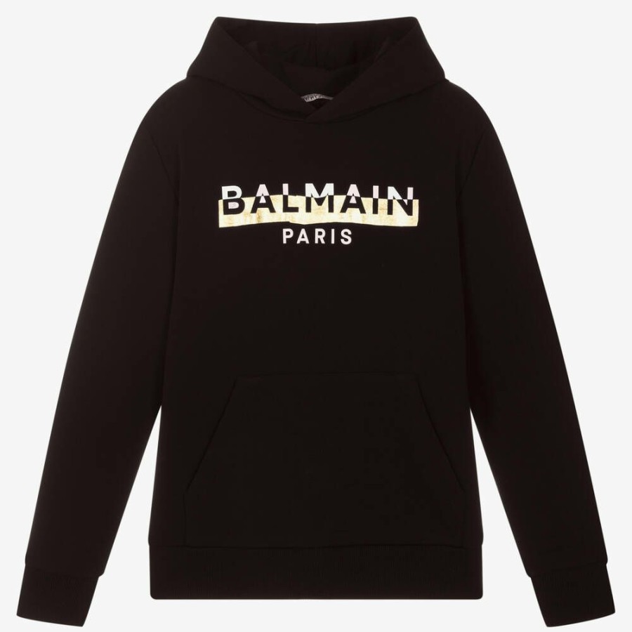 * Boy | Crazy Deals Teen Black Cotton Logo Hoodie