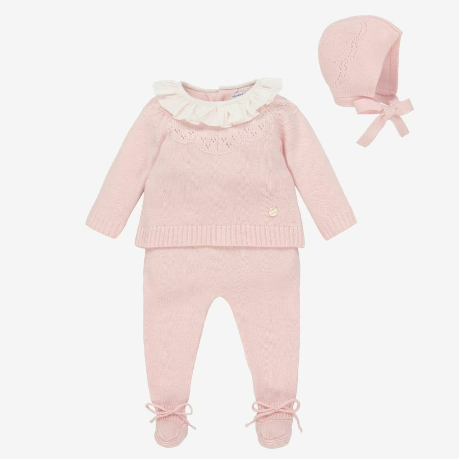 * Babysuits | Sale Online Pink Knitted Wool Baby Outfit