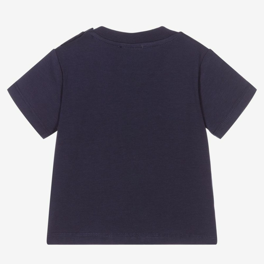 * Tops | Exclusive Blue Cotton Logo T-Shirt