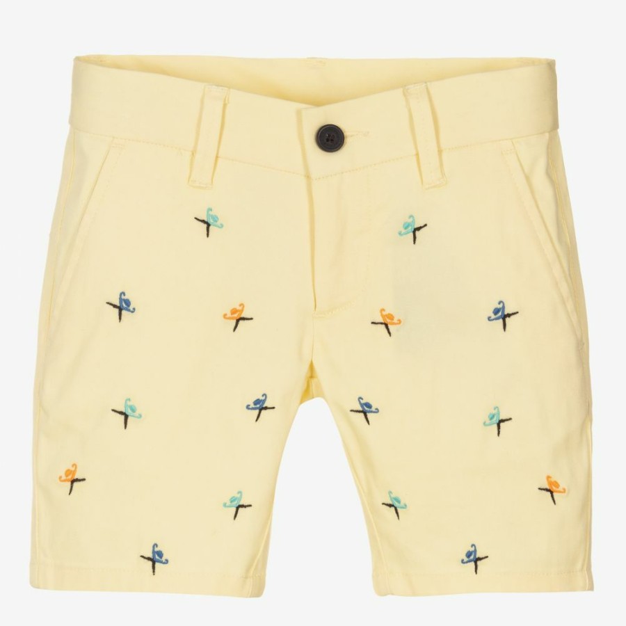 * Outfits | Online Boys Yellow Cotton Logo Shorts