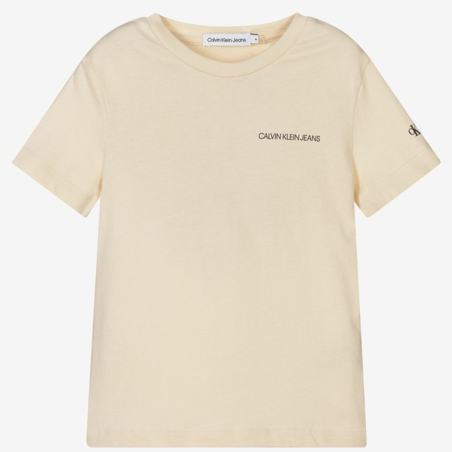 * Tops | Exclusive Boys Beige Logo T-Shirt