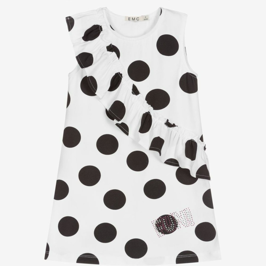 * Outfits | Lower Prices White Black Polka Dot Dress