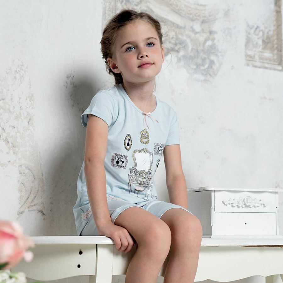 * Nightwear Underwear | New Arrivals Girls Blue Modal Short Pyjamas