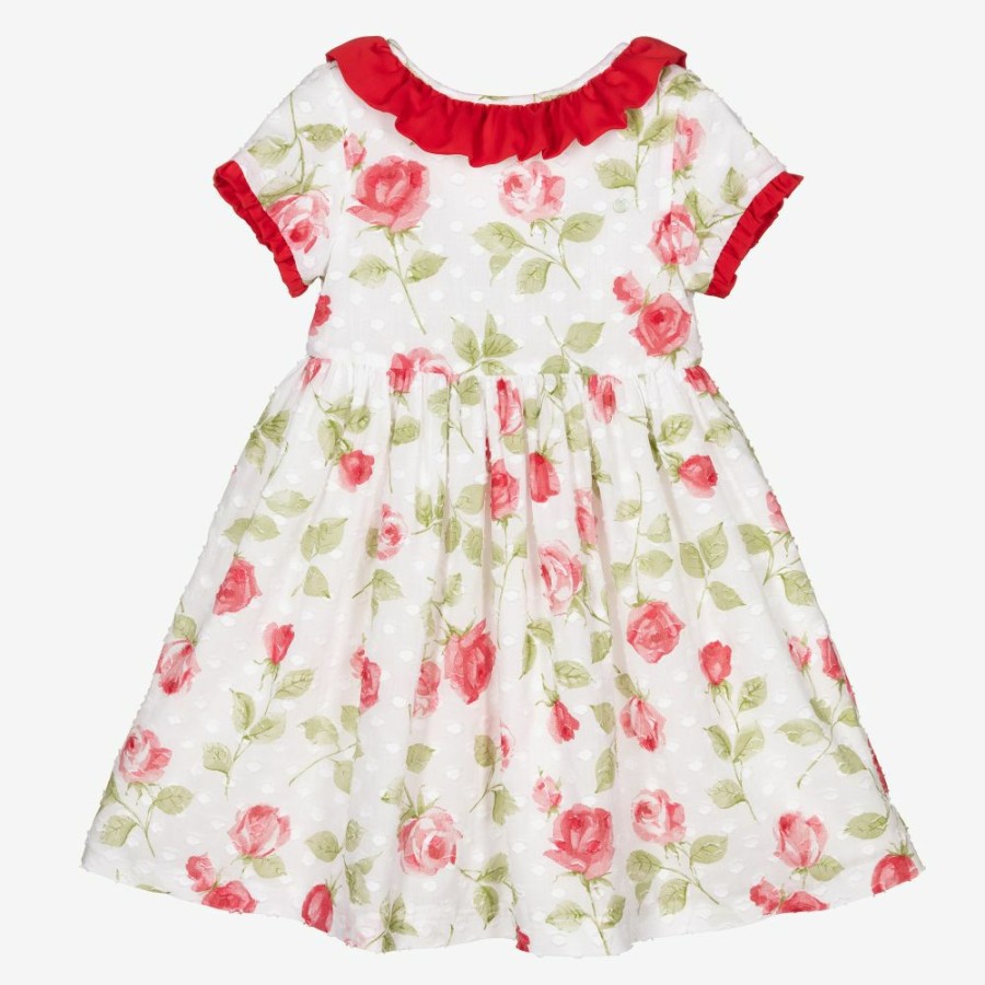 * Outfits | Less Expensive Girls White Red Roses Dress