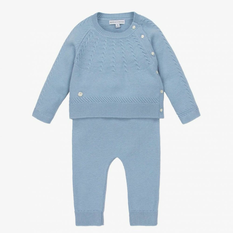 * Outfits | New Threads Blue Knitted Wool Trouser Set