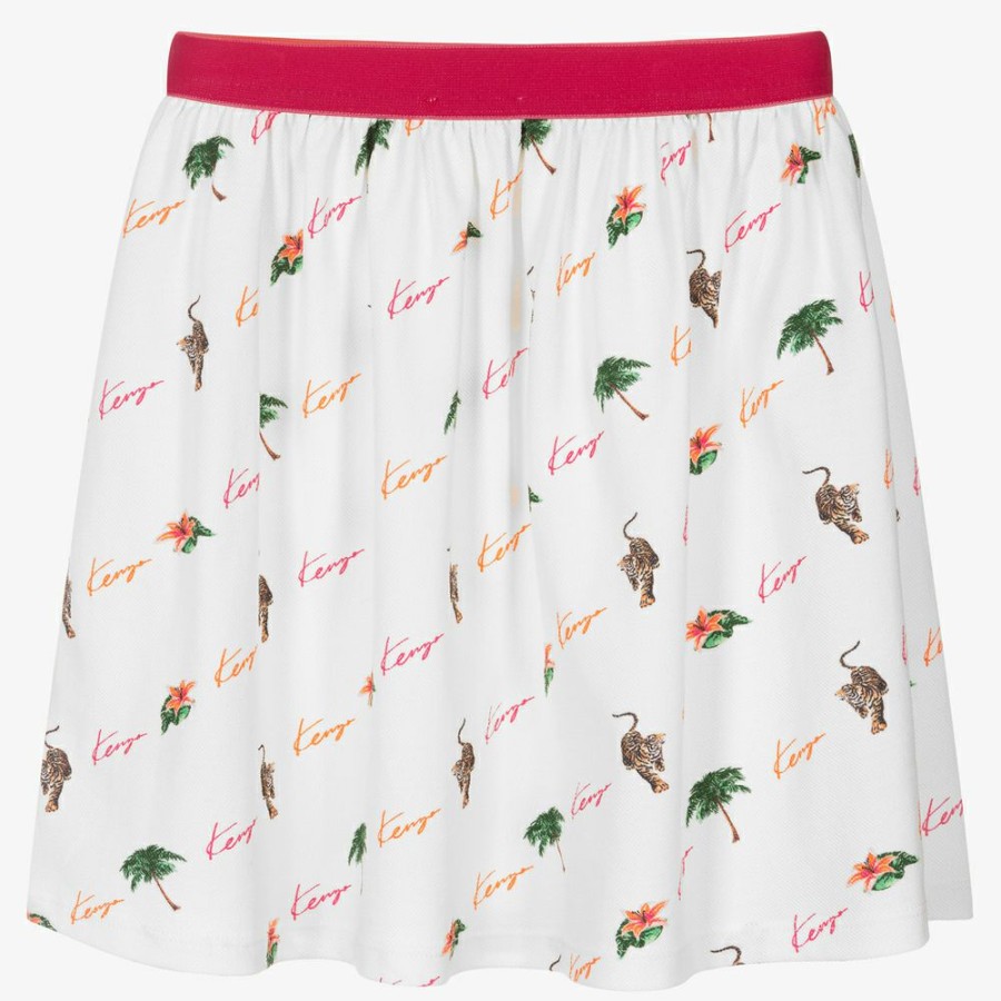 * Girl | Best Sale Teen Ivory Tiger Pique Skirt