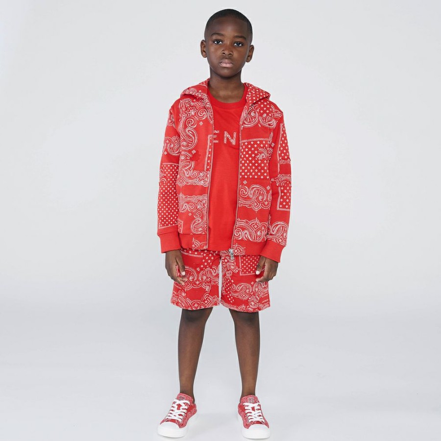 * Tops | Discount Boys Red Bandana Zip-Up Top