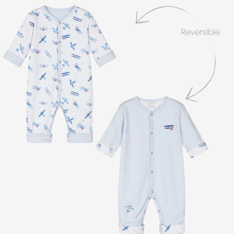 * Babysuits | Shop Blue Stripe Fly Reversible Romper