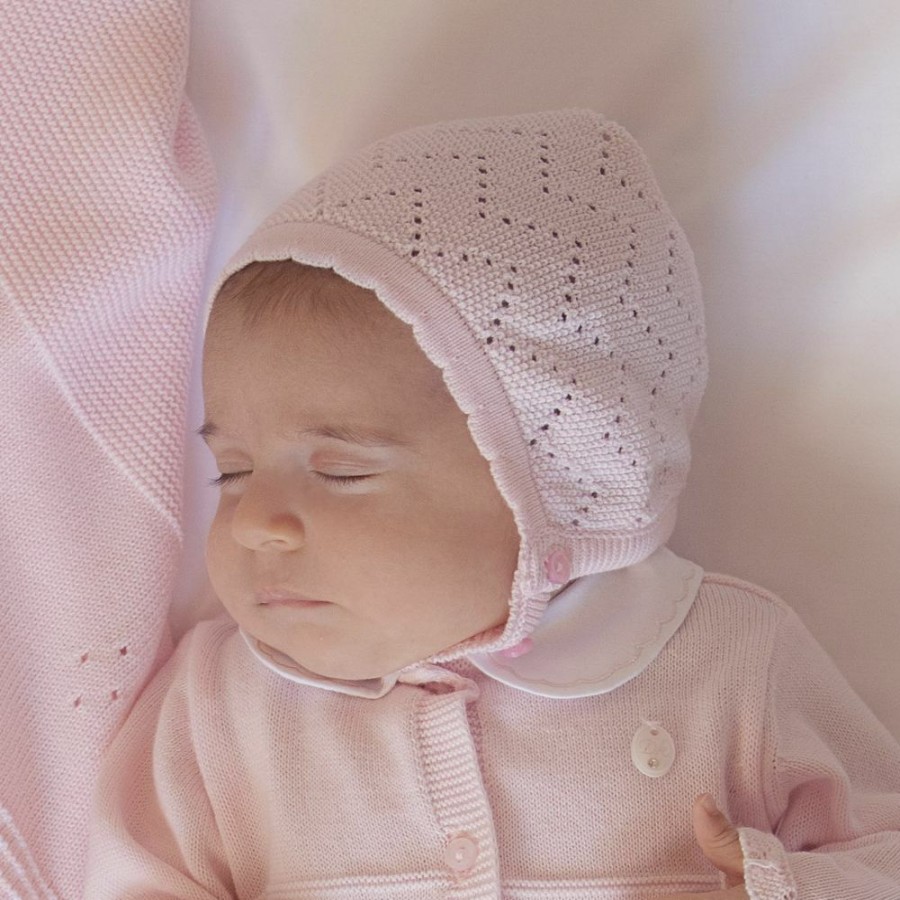 * Accessories | Unique Pink Knitted Baby Bonnet