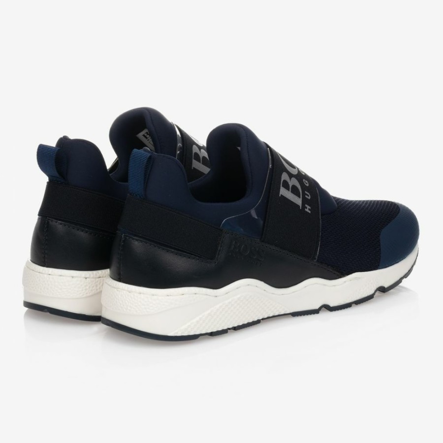 * Boy | Popular Teen Navy Blue Logo Trainers