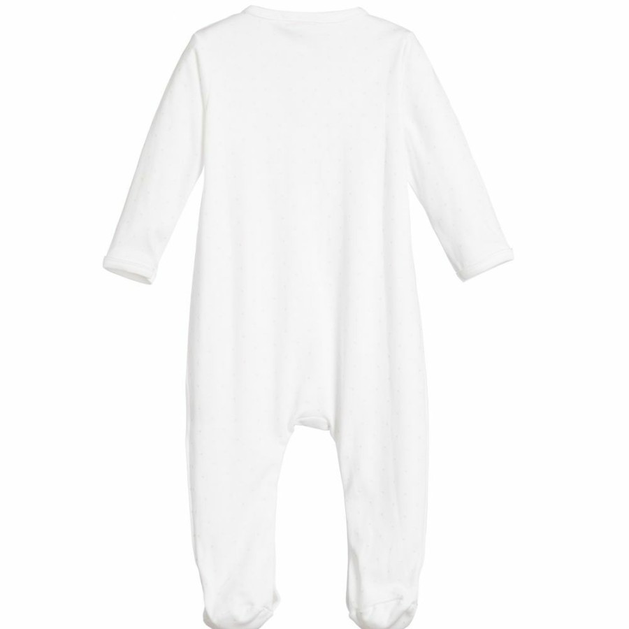 * Babysuits | Sale White Pima Cotton Babygrow