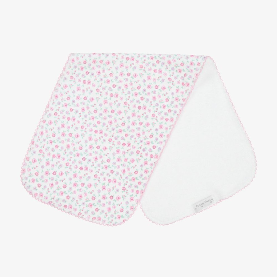 * Accessories | Fire Sale White Blossom Burping Cloth (47Cm)