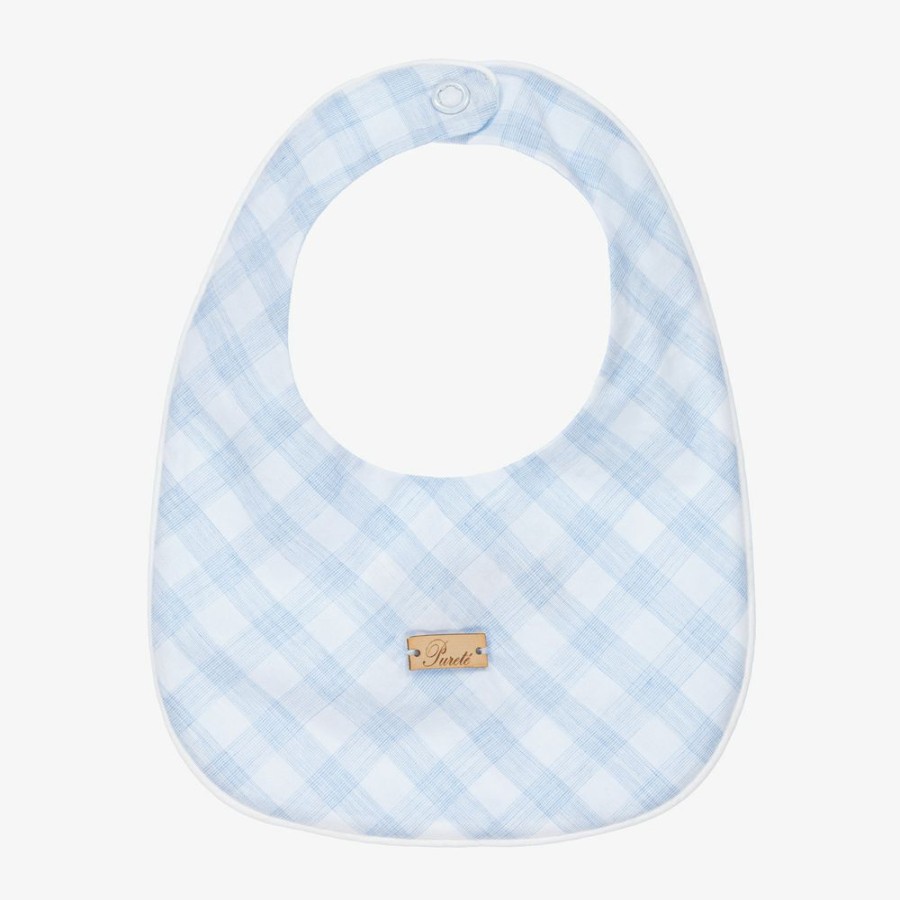 * Accessories | Latest Fashion Blue Checked Cotton Baby Bib