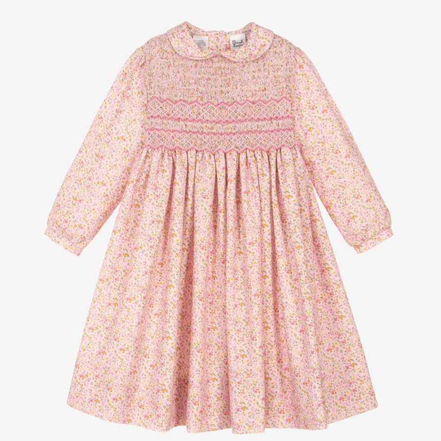 * Outfits | New Threads Girls Pink Smocked Dress