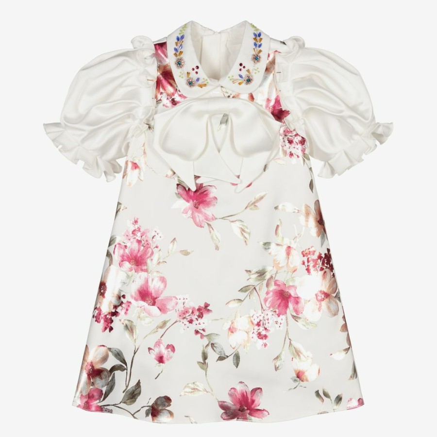 * Outfits | Best-Selling Ivory Floral Satin Dress