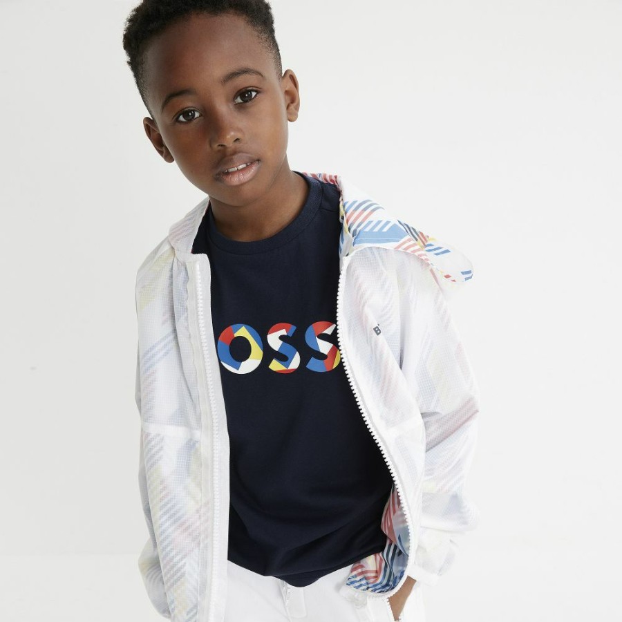 * Tops | Exclusive Boys Blue Cotton Logo T-Shirt