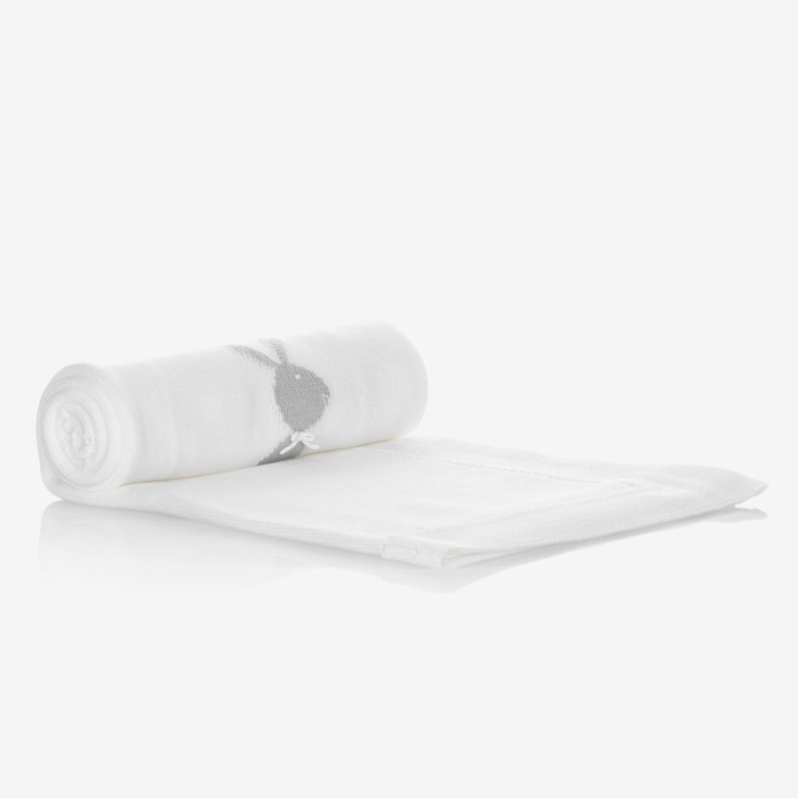 * Accessories | Fire Sale White Knitted Blanket (91Cm)