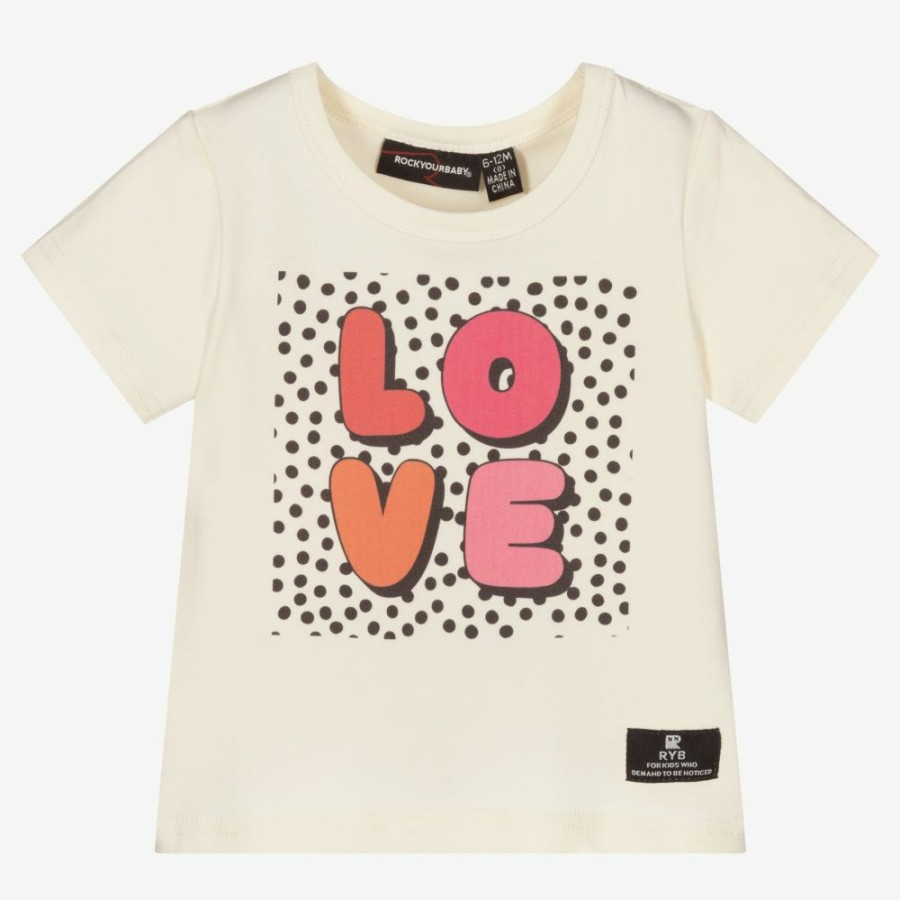 * Tops | Popular Ivory Love Cotton T-Shirt